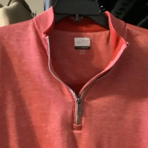 Greg Norman Collection coral 1/4 zip dri fit golf pullover - Picture 3 of 9